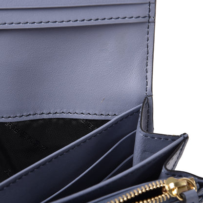 Burberry Calfskin House Check Porter Continental Wallet Slate Blue 7 of 7