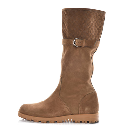 Gucci Suede Microguccissima Knee Boots 40 Brown 1 of 20