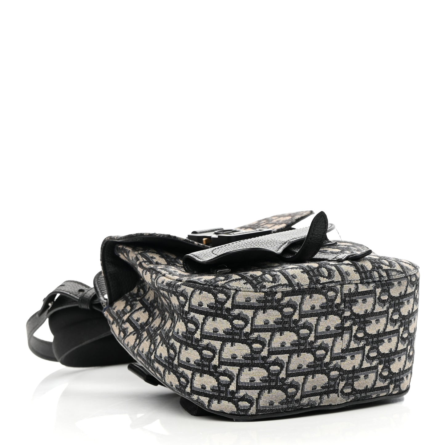 HOMME Oblique Calfskin Mens Mini Saddle Backpack Navy Blue
