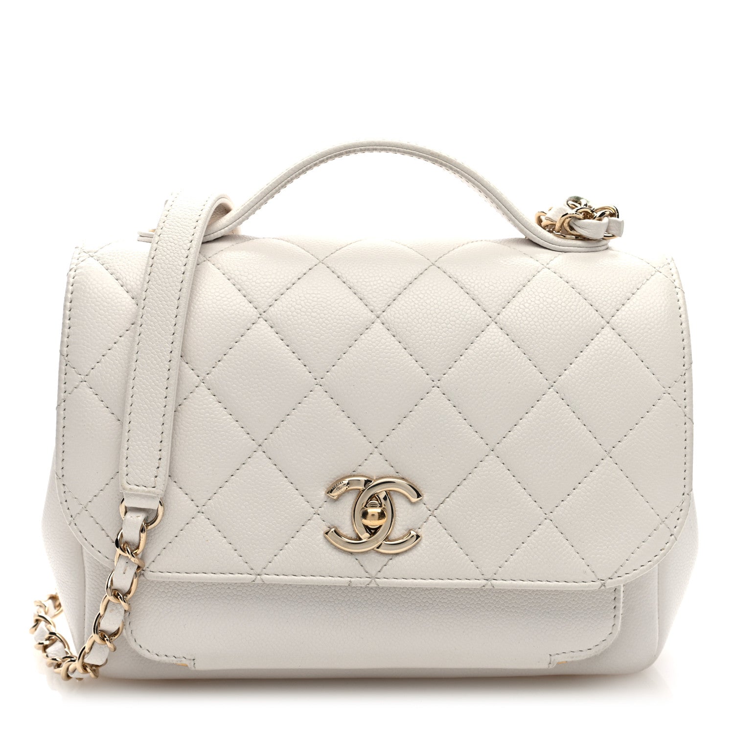 Chanel Caviar Quilted Medium Business Affinity Flap White 1 of 11