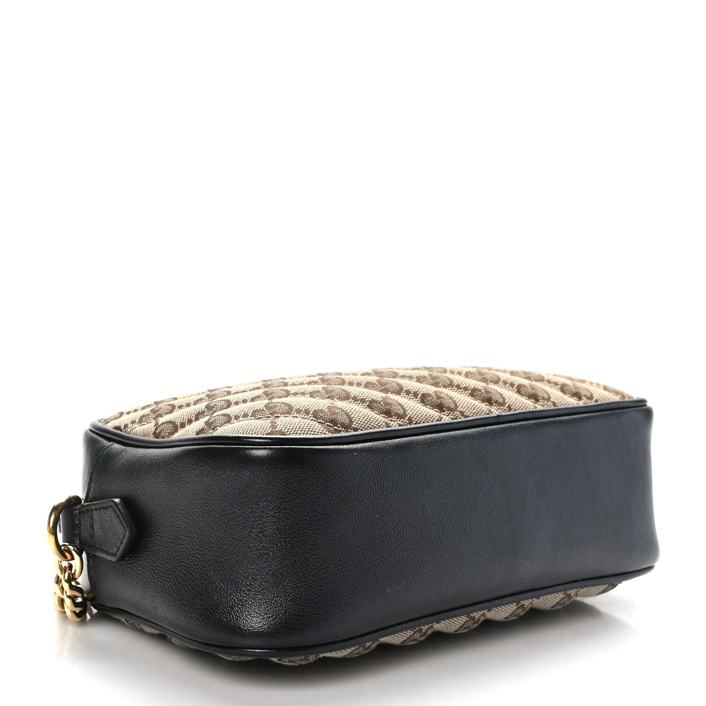 Monogram Matelasse Diagonal Small GG Marmont Chain Shoulder Bag Beige Black