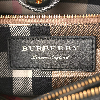 Burberry Metallic Calfskin Broguing Medium Banner Tote Silver 7 of 9