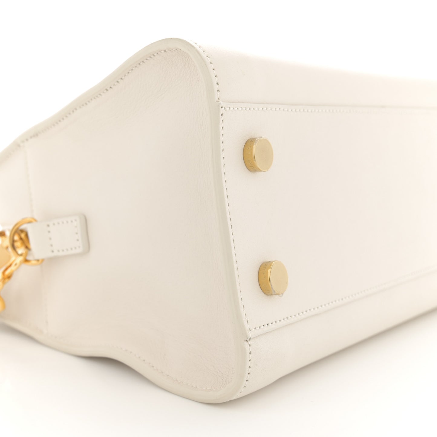Calfskin Monogram Baby Cabas Dove White