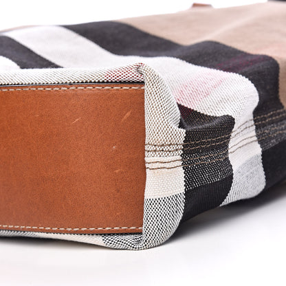 Burberry Canvas Mega Check Medium Tottenham Brit Tote Saddle Brown 9 of 11