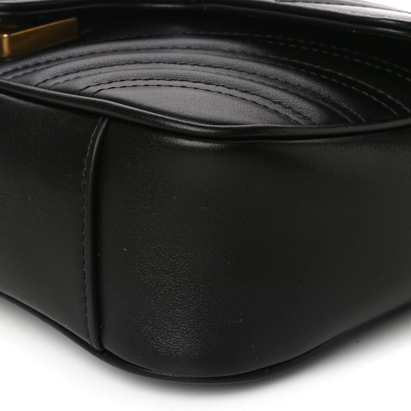 Calfskin Matelasse Mini GG Marmont Shoulder Bag Black