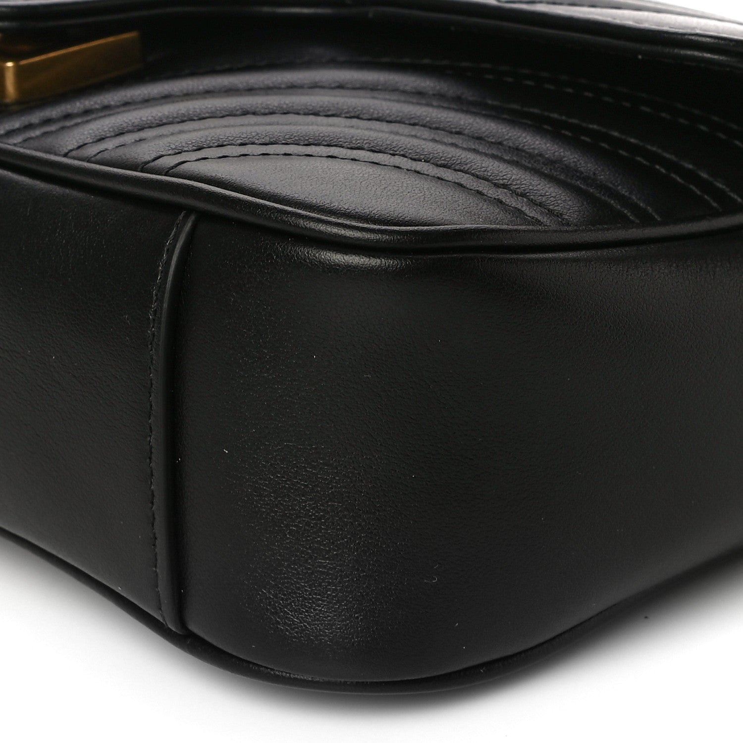 Gucci Calfskin Matelasse Mini GG Marmont Shoulder Bag Black 11 of 12