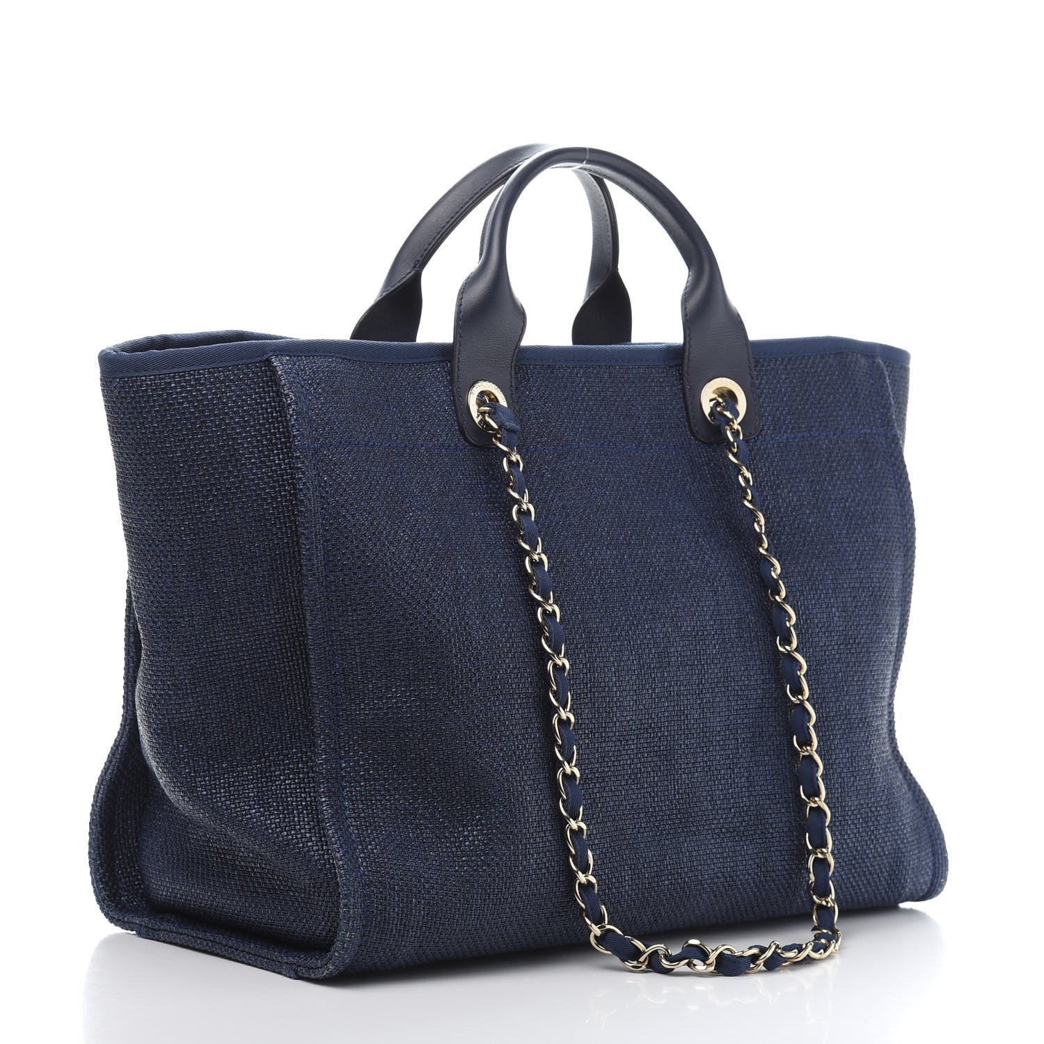 Chanel Woven Straw Raffia Medium Deauville Tote Black 3 of 10