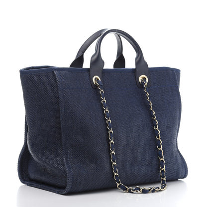 Chanel Woven Straw Raffia Medium Deauville Tote Black 3 of 10