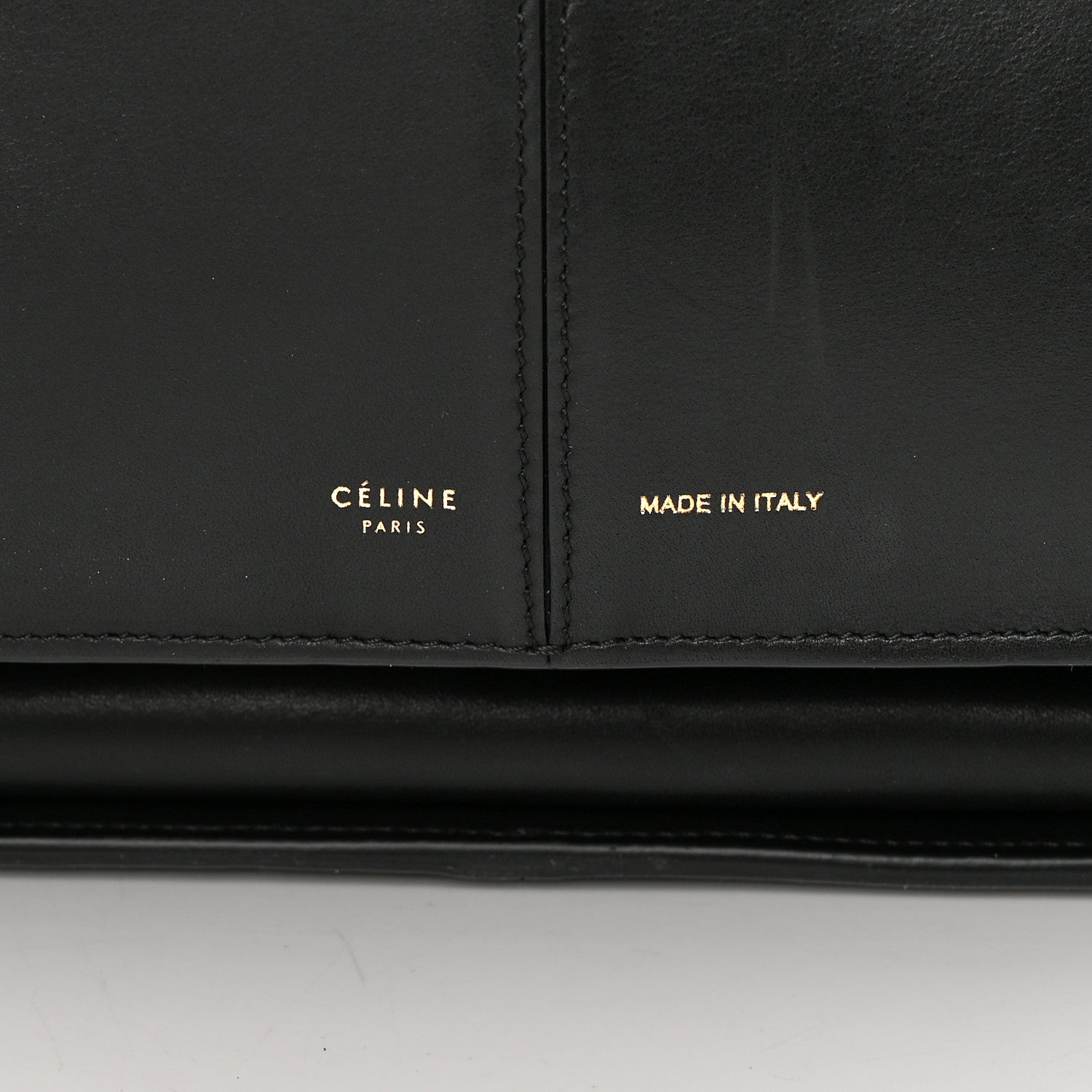 Celine Smooth Calfskin Bi-Color Medium Tri-Fold Bag Black Dark Sea 8 of 20