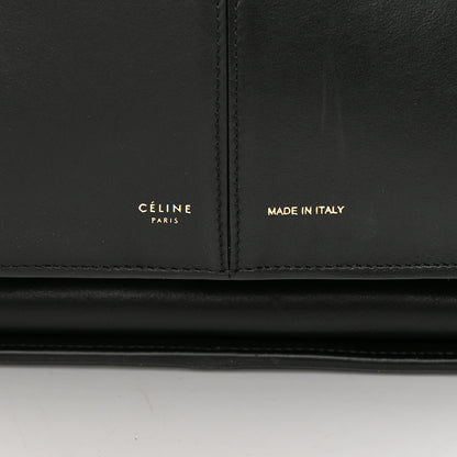 Celine Smooth Calfskin Bi-Color Medium Tri-Fold Bag Black Dark Sea 8 of 20