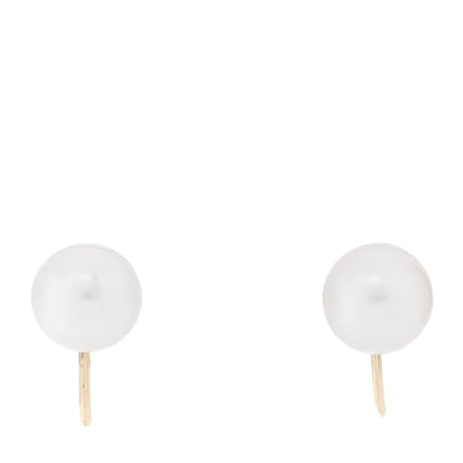 Mikimoto 14K Yellow Gold Akoya Cultured Pearl 8-8.5mm Screw Back Earrings 1 of 4