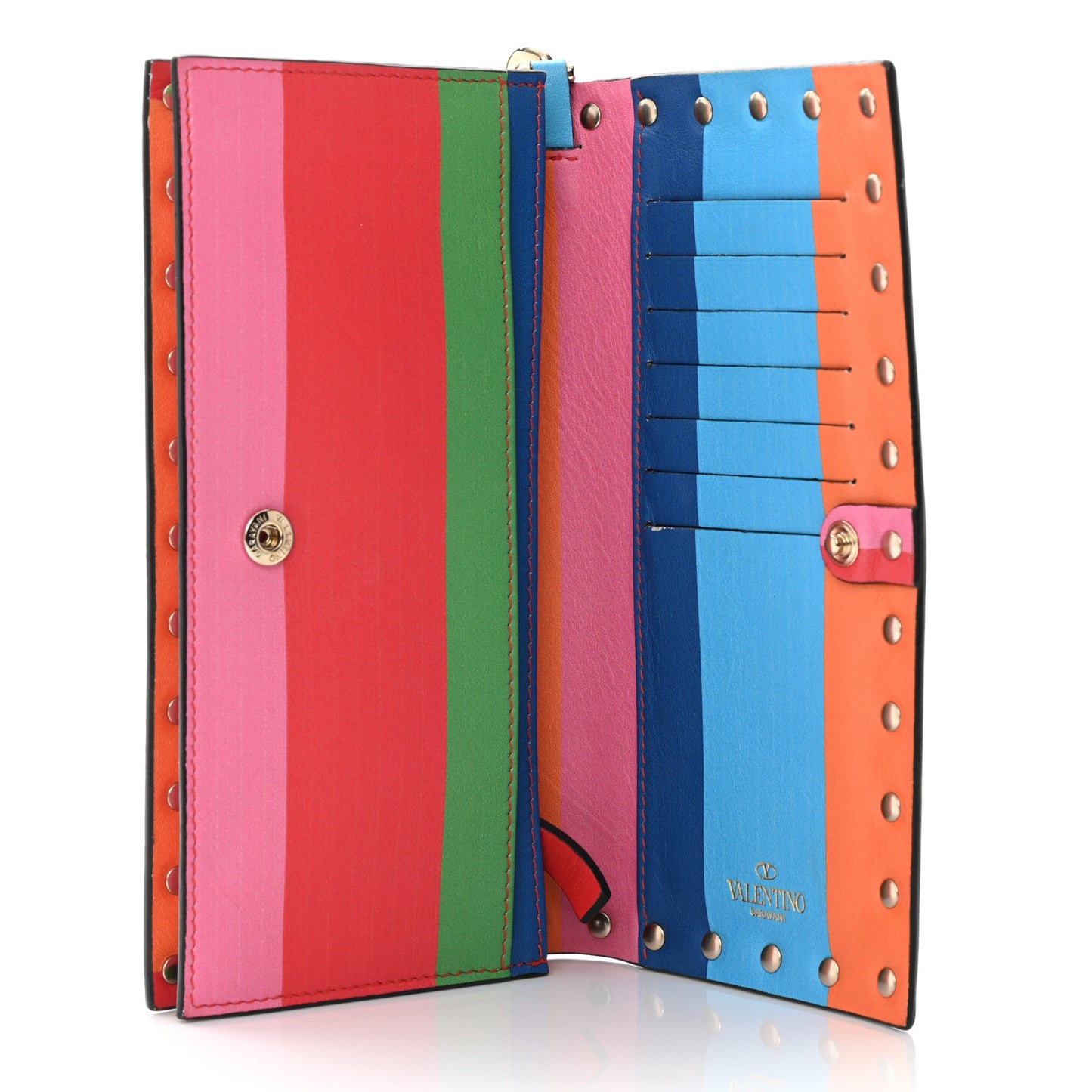 Vitello 1973 Rockstud Wristlet Wallet Multicolor