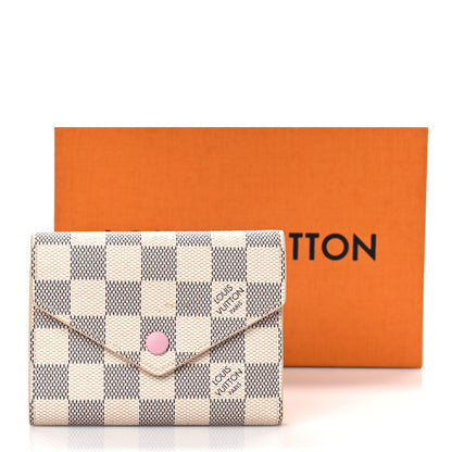 Louis Vuitton Damier Azur Victorine Wallet Rose Ballerine 9 of 9