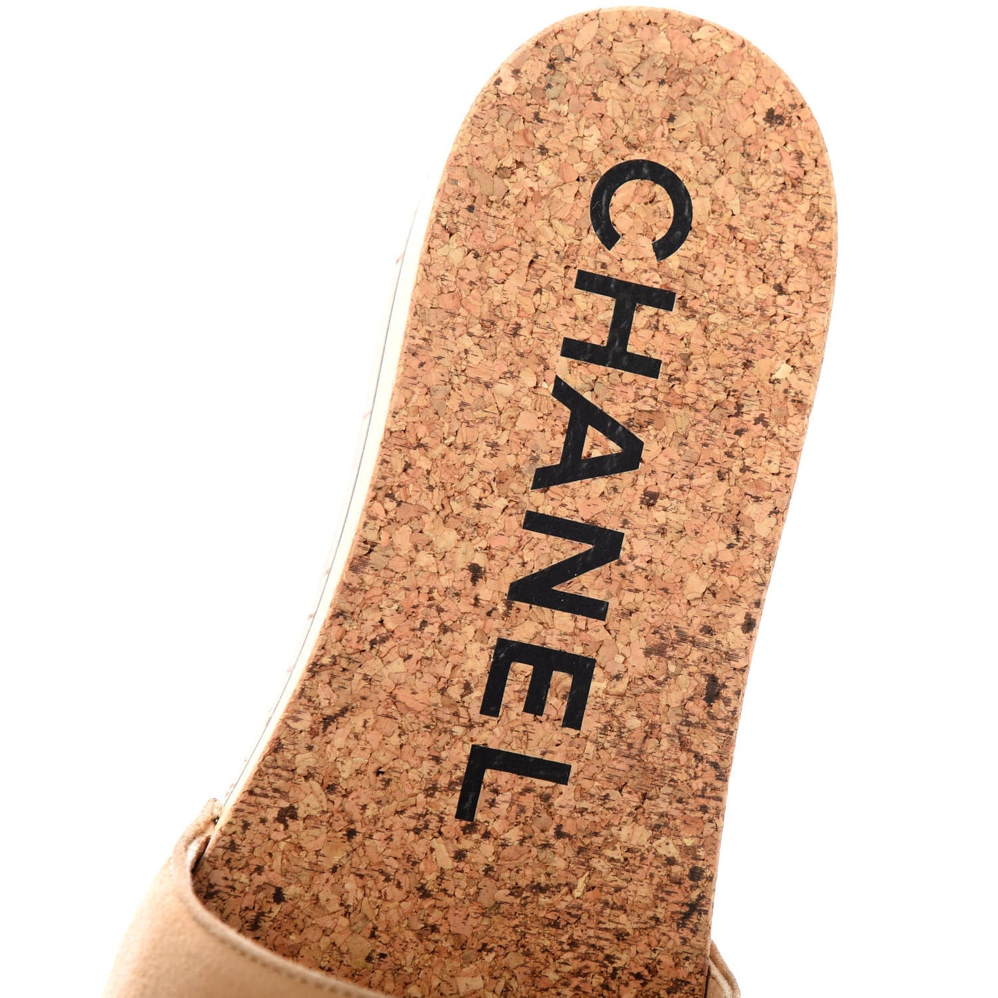 Suede Cork Mule Sandal 36 Beige Black