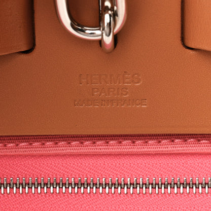 Hermes Vache Hunter Toile Herbag Zip 31 PM Rose Azalee Natural 7 of 12