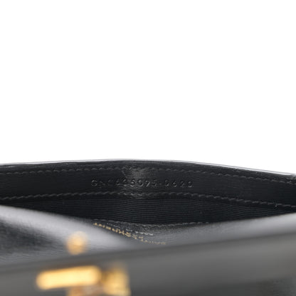 Saint Laurent Calfskin Monogram Cassandre Phone Holder With Strap Black 7 of 9