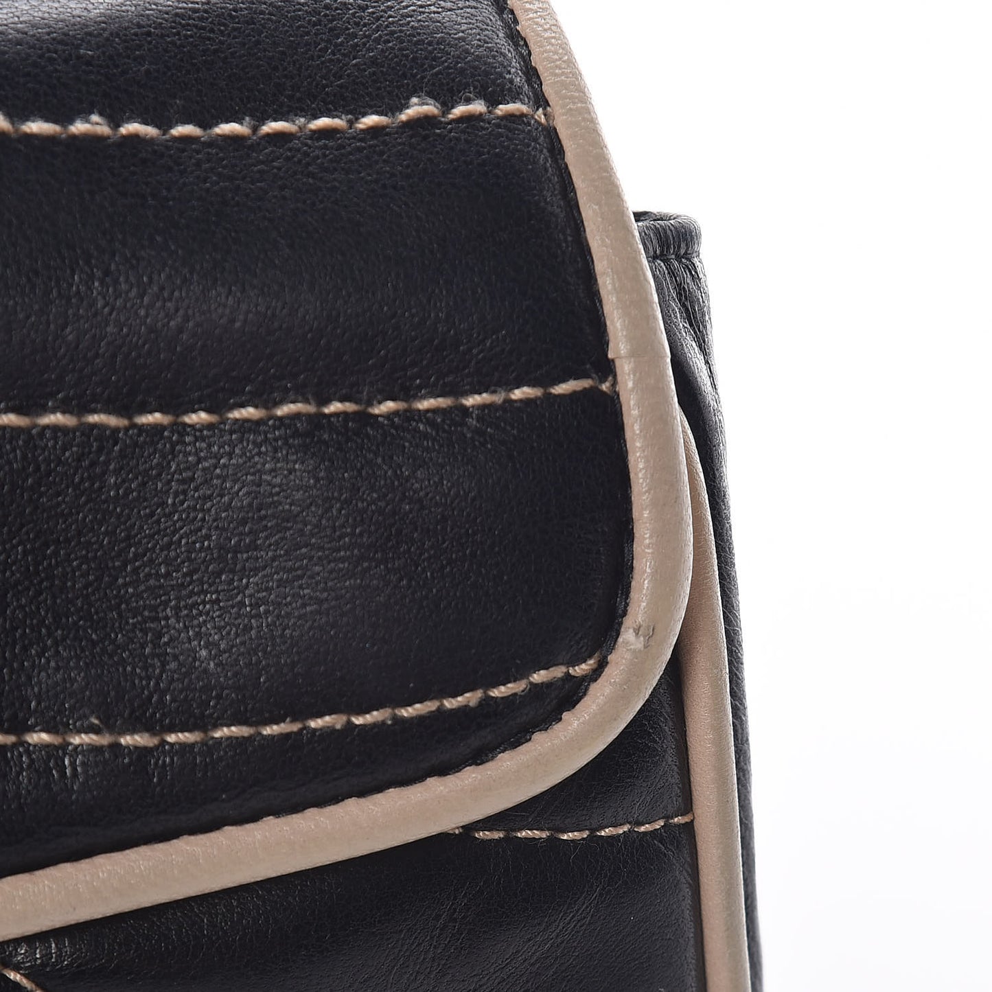 Lambskin Chevron Small Single Flap Bag Black Beige