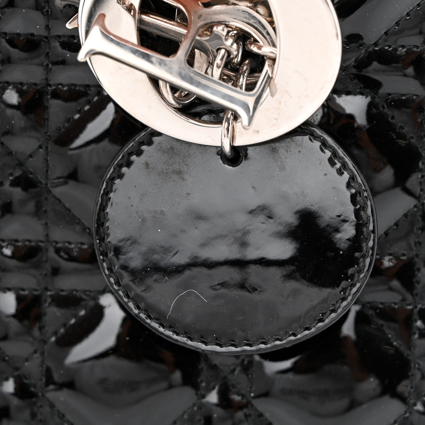 Patent Cannage Large Lady Dior Black