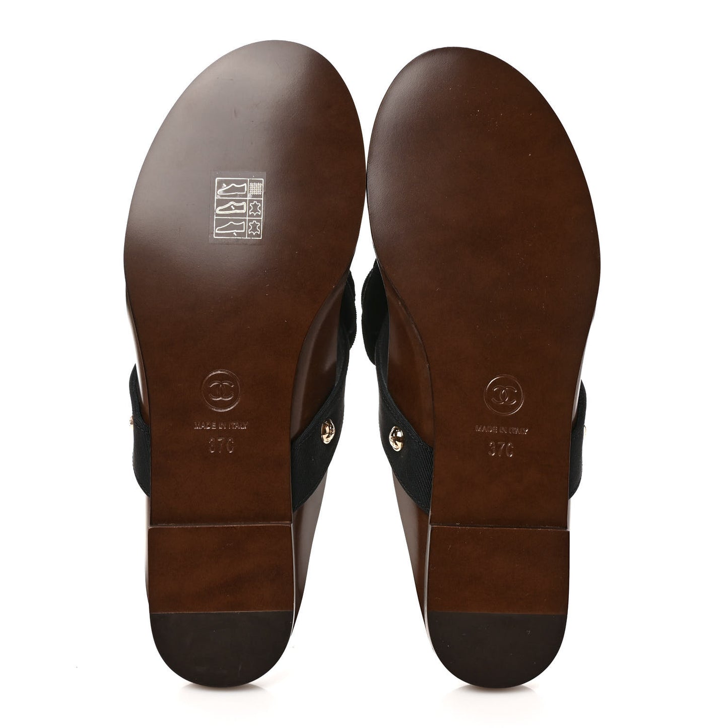 Grosgrain Camellia Thong Sandals 37 Black