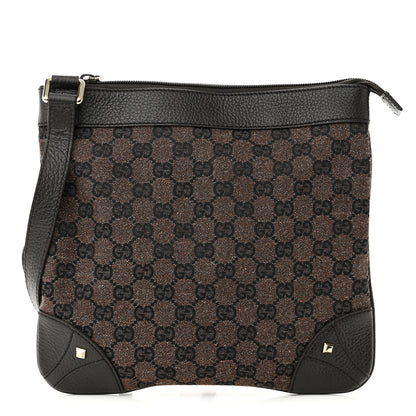 Gucci Monogram Flat Messenger Bag Black 1 of 10