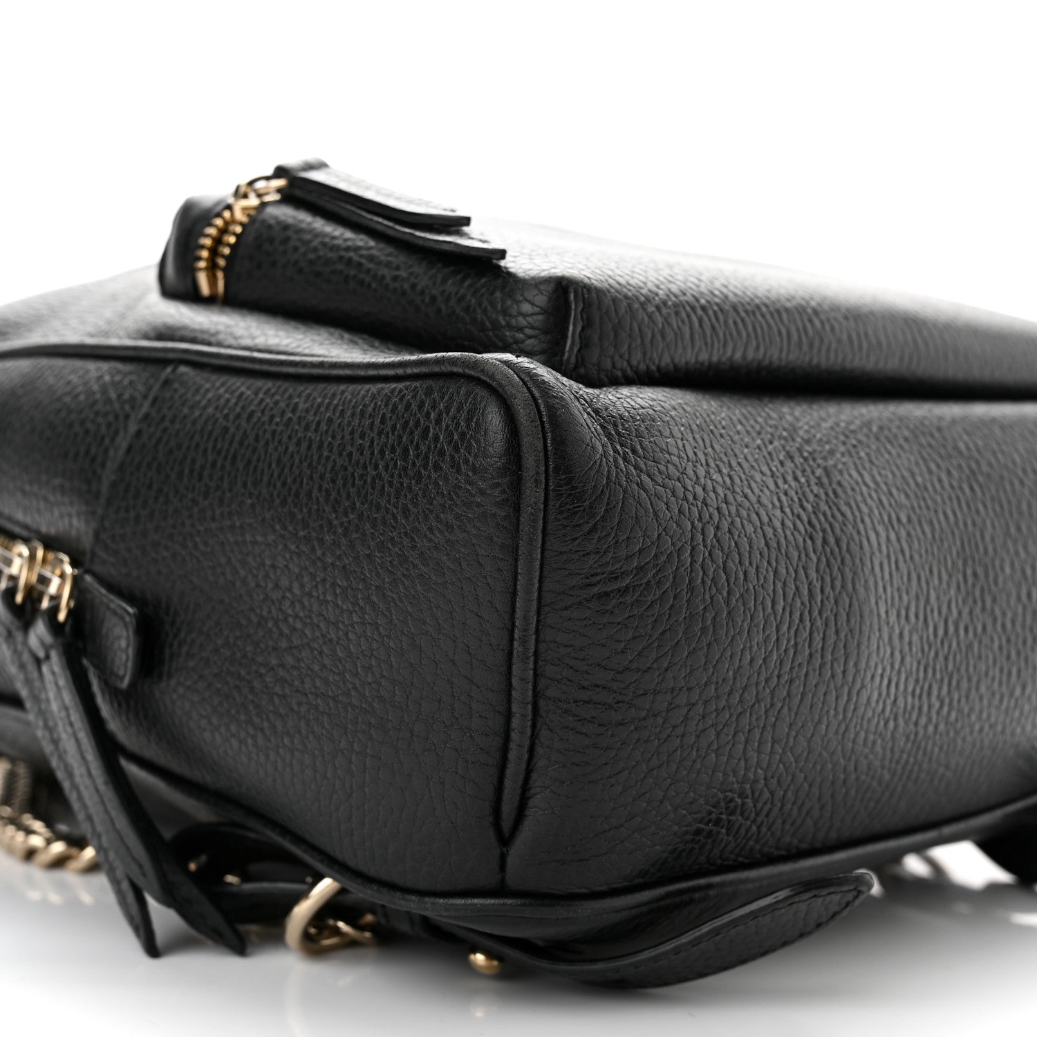 Gucci Pebbled Calfskin Soho Chain Backpack Black 9 of 10