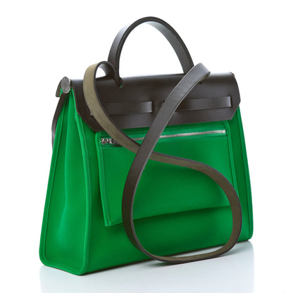 Hermes Vache Hunter Toile Herbag Zip 31 PM Bambou Kaki 4 of 14