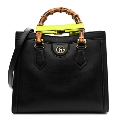 Gucci Calfskin Small Diana Tote Bag Black Yellow Fluo 1 of 11