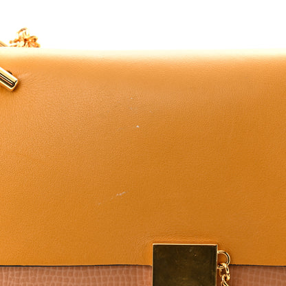 Chloe Grained Calfskin Lambskin Medium Bi-Color Drew Shoulder Bag Wet Sand Sunflower 11 of 12