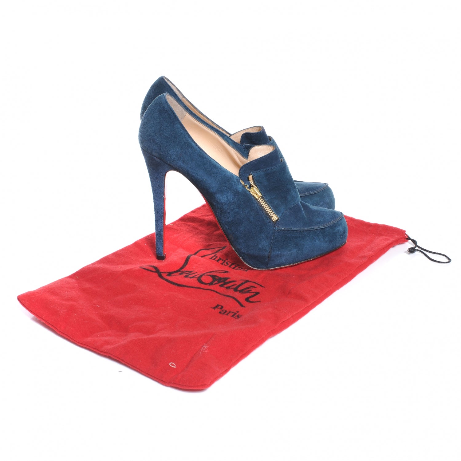 Christian Louboutin Suede Lapino Booties 39.5 Blue 9 of 9