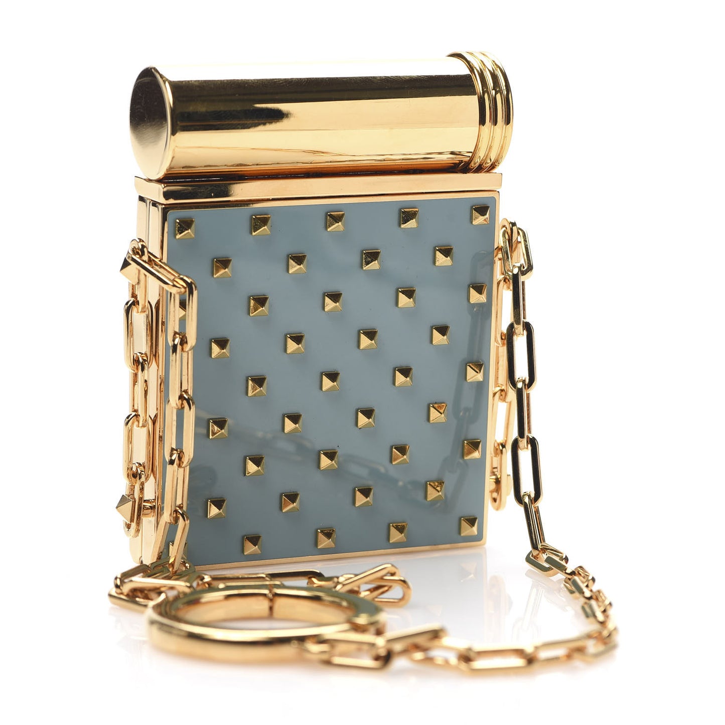Rockstud Lipstick Holder Minaudiere Azzurro