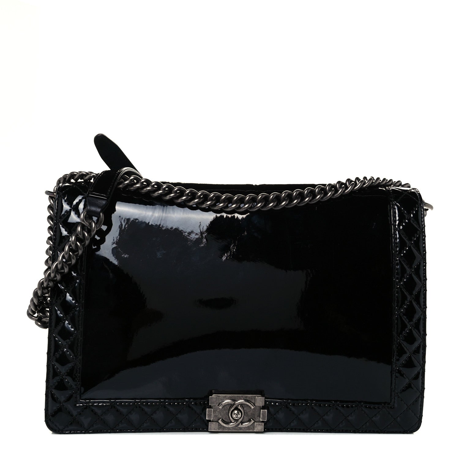 Chanel Patent Large Boy Reverso Flap Black 1 of 10