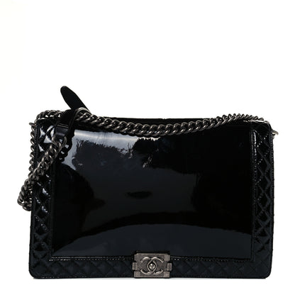 Chanel Patent Large Boy Reverso Flap Black 1 of 10