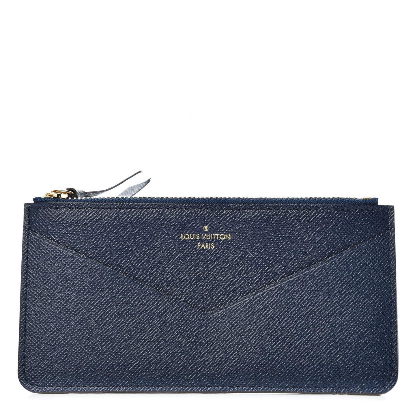 Calfskin Jeanne Wallet Zippered Insert Dark Blue