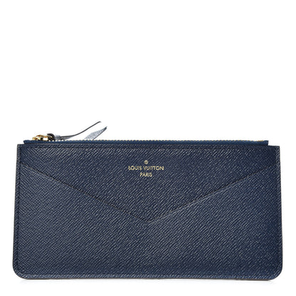 Louis Vuitton Calfskin Jeanne Wallet Zippered Insert Dark Blue 1 of 8