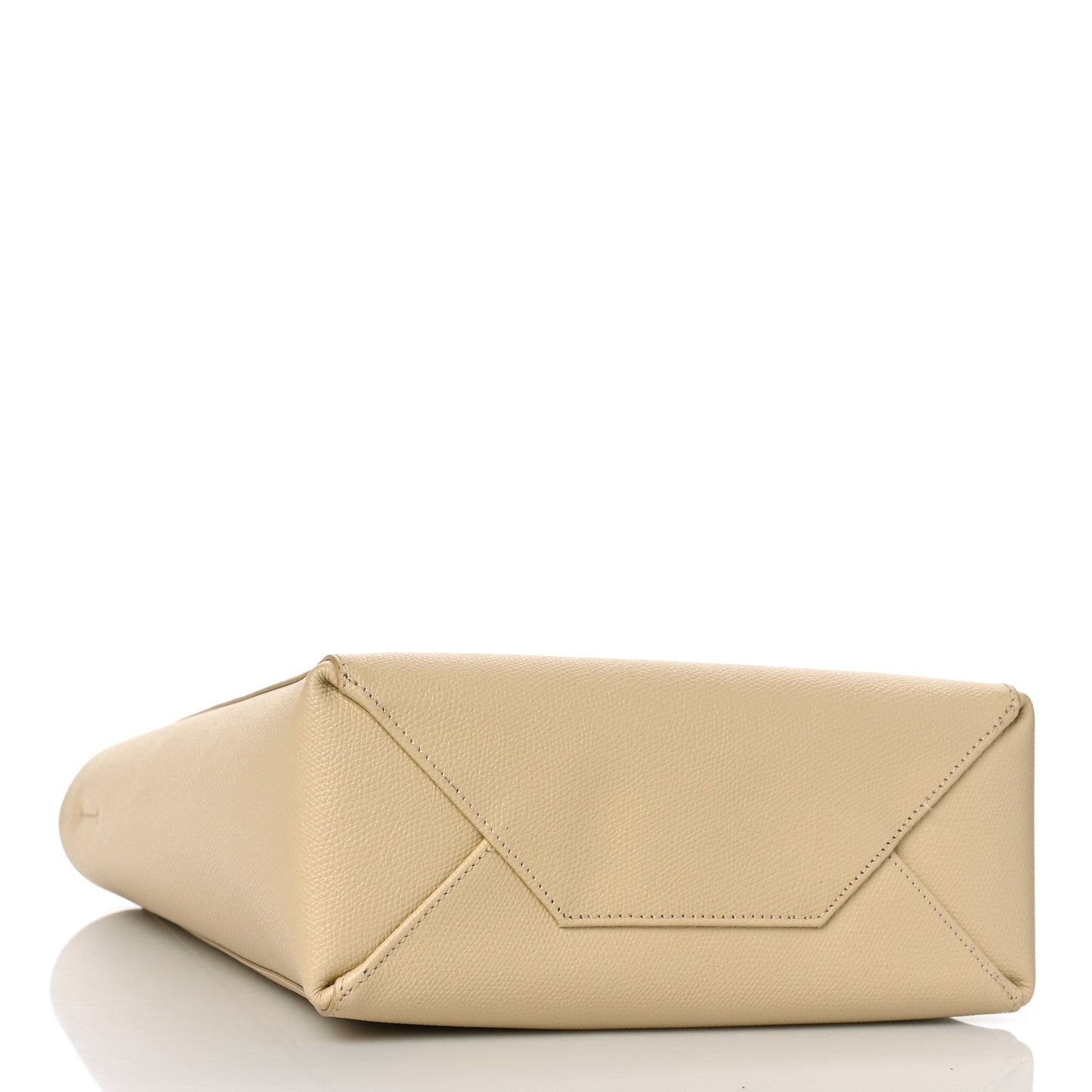 Grained Calfskin Small Vertical Cabas Sand