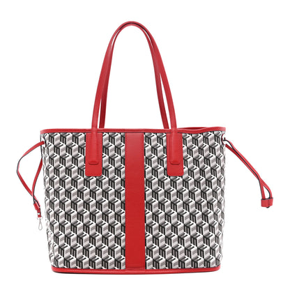 MCM Visetos Medium Liz Reversible Shopper Tote Candy Red 3 of 17