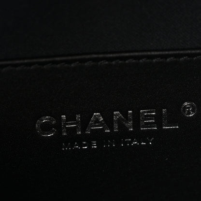 Chanel Shiny Crumpled Calfskin Quilted Medium Chanel 25 Handbag Black 7 of 11