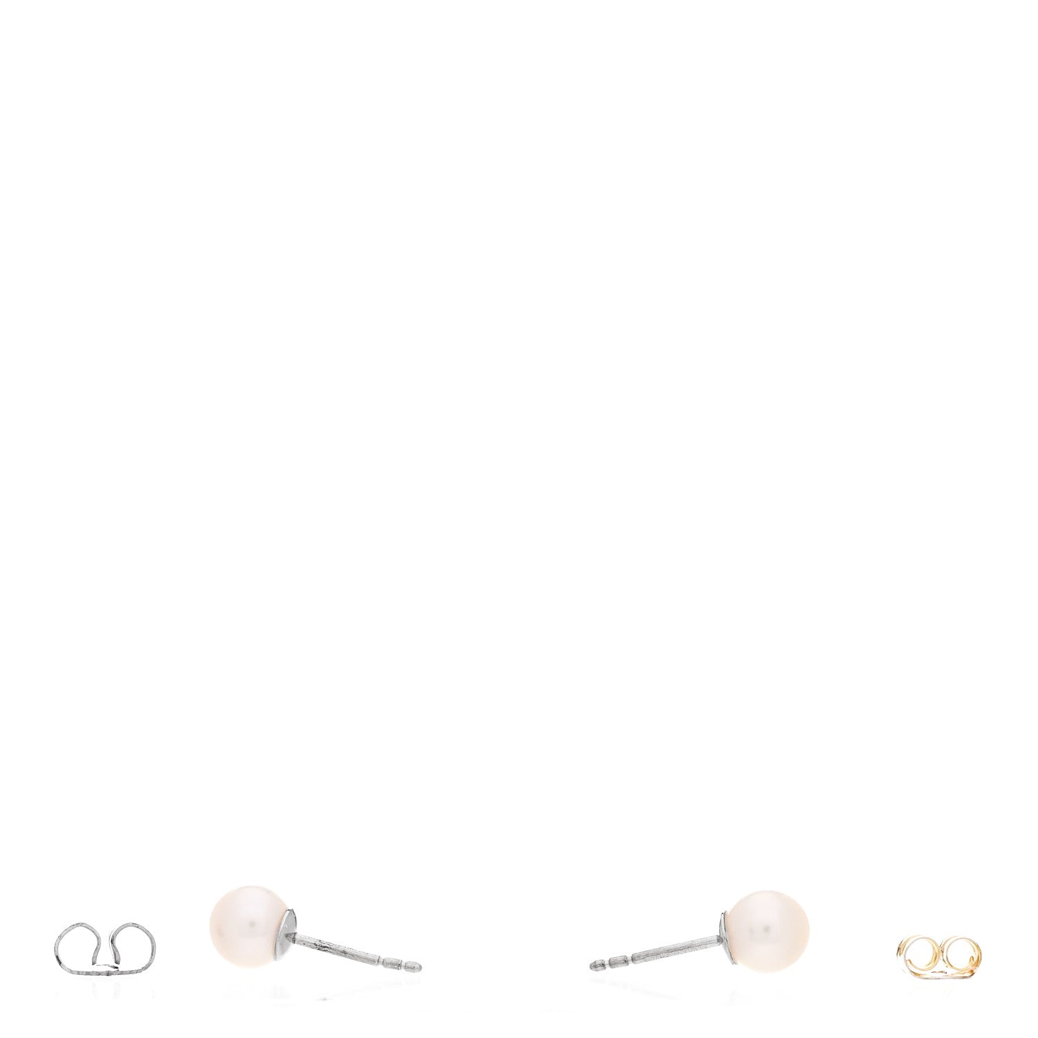 Tiffany 18K White Gold Akoya Pearl 6-6.25mm Signature Pearl Earrings 3 of 5