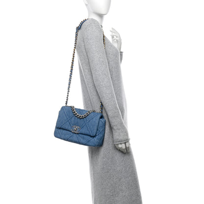 Chanel Denim Quilted Medium Chanel 19 Flap Blue 2 of 10