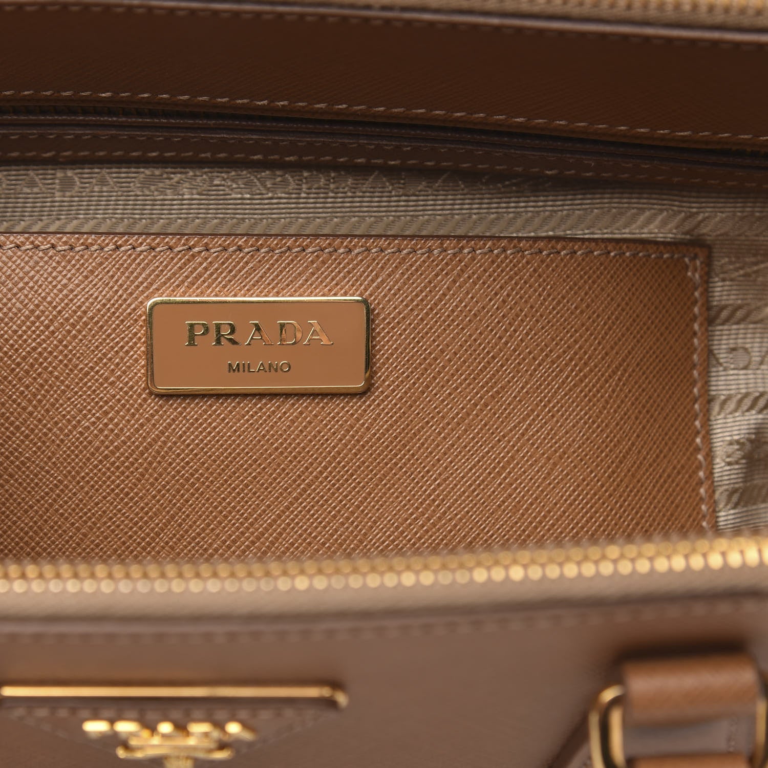 Prada Saffiano Medium Galleria Double Zip Tote Caramel 6 of 9