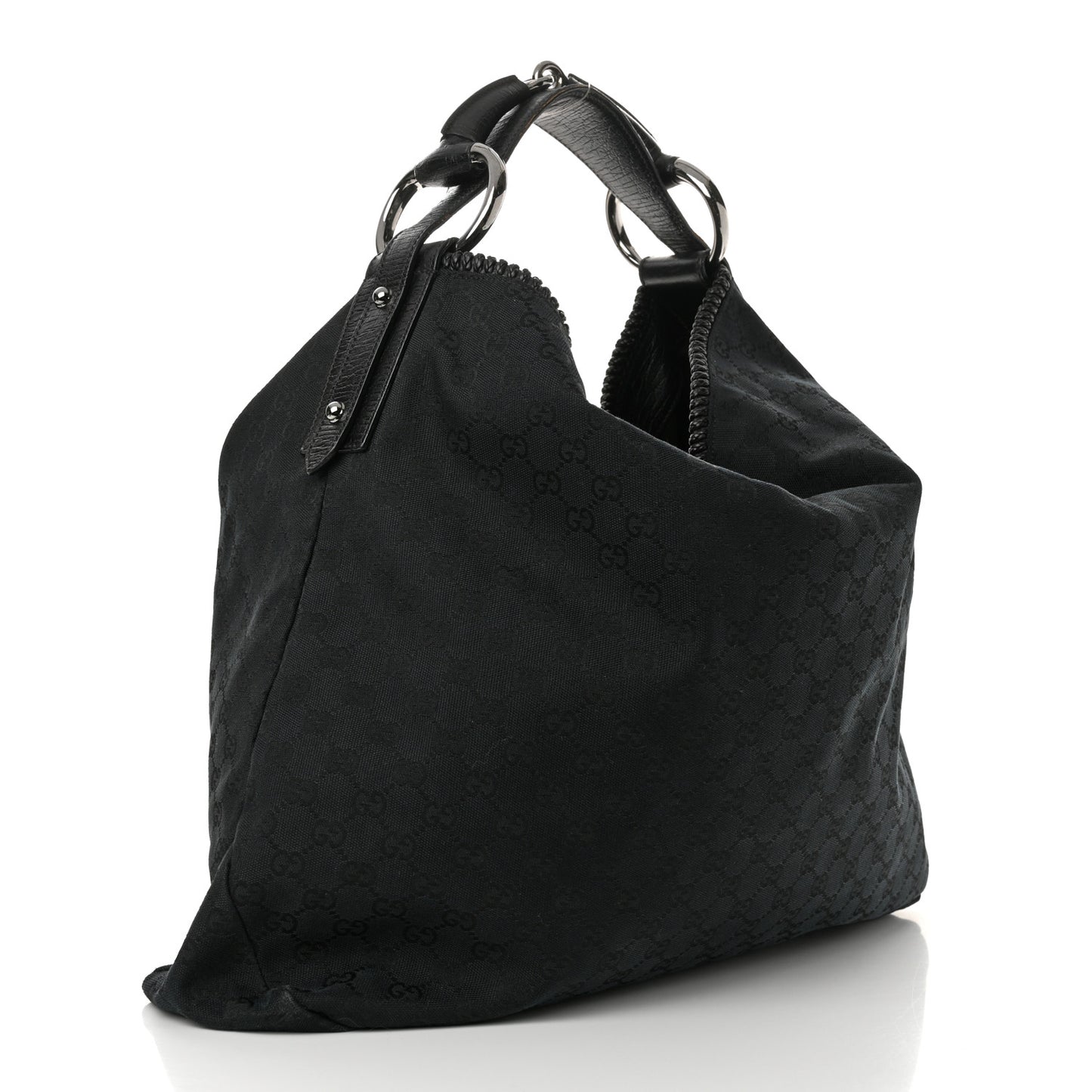 Monogram Large Horsebit Chain Hobo Black
