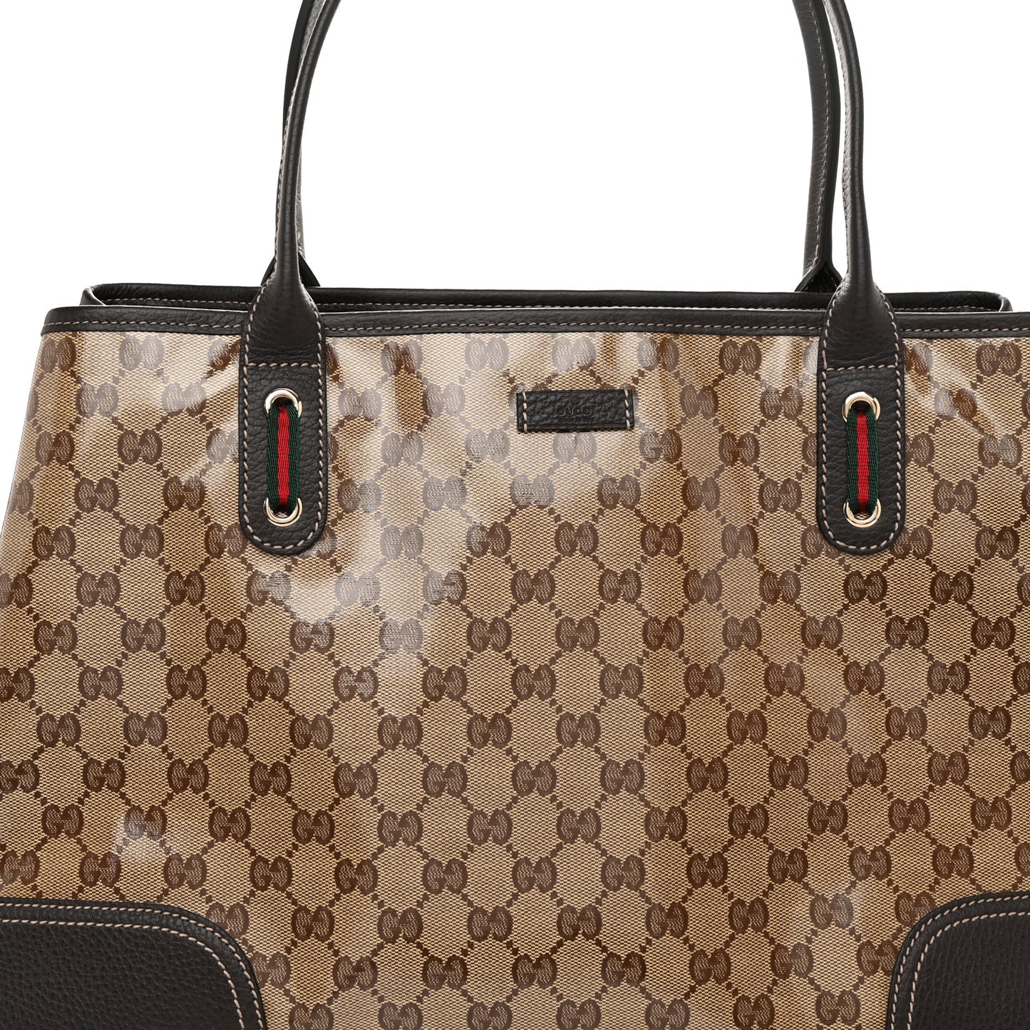 Crystal Monogram Large Princy Tote Dark Brown