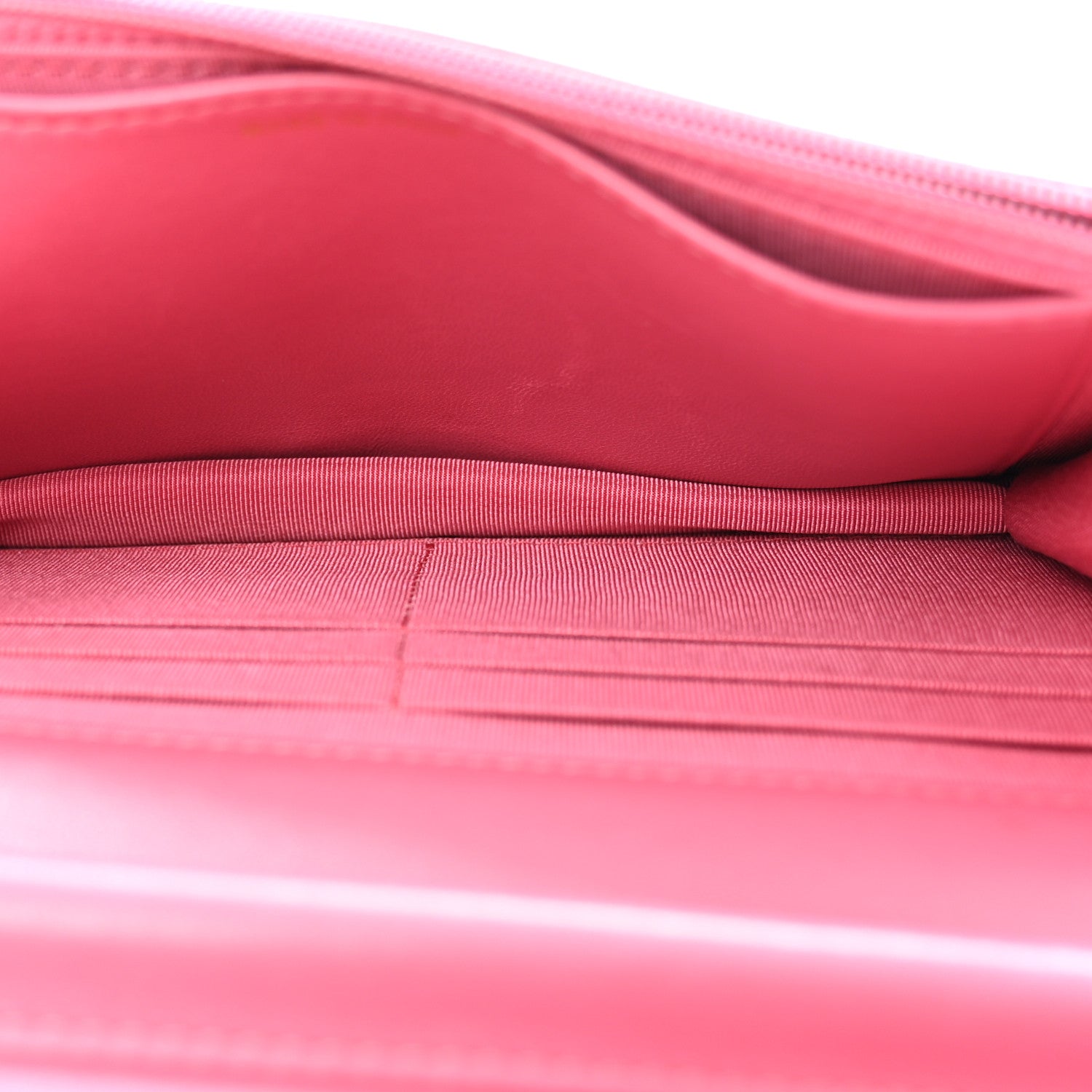 Chanel Lambskin Quilted Wallet On Chain WOC Dark Pink 5 of 13