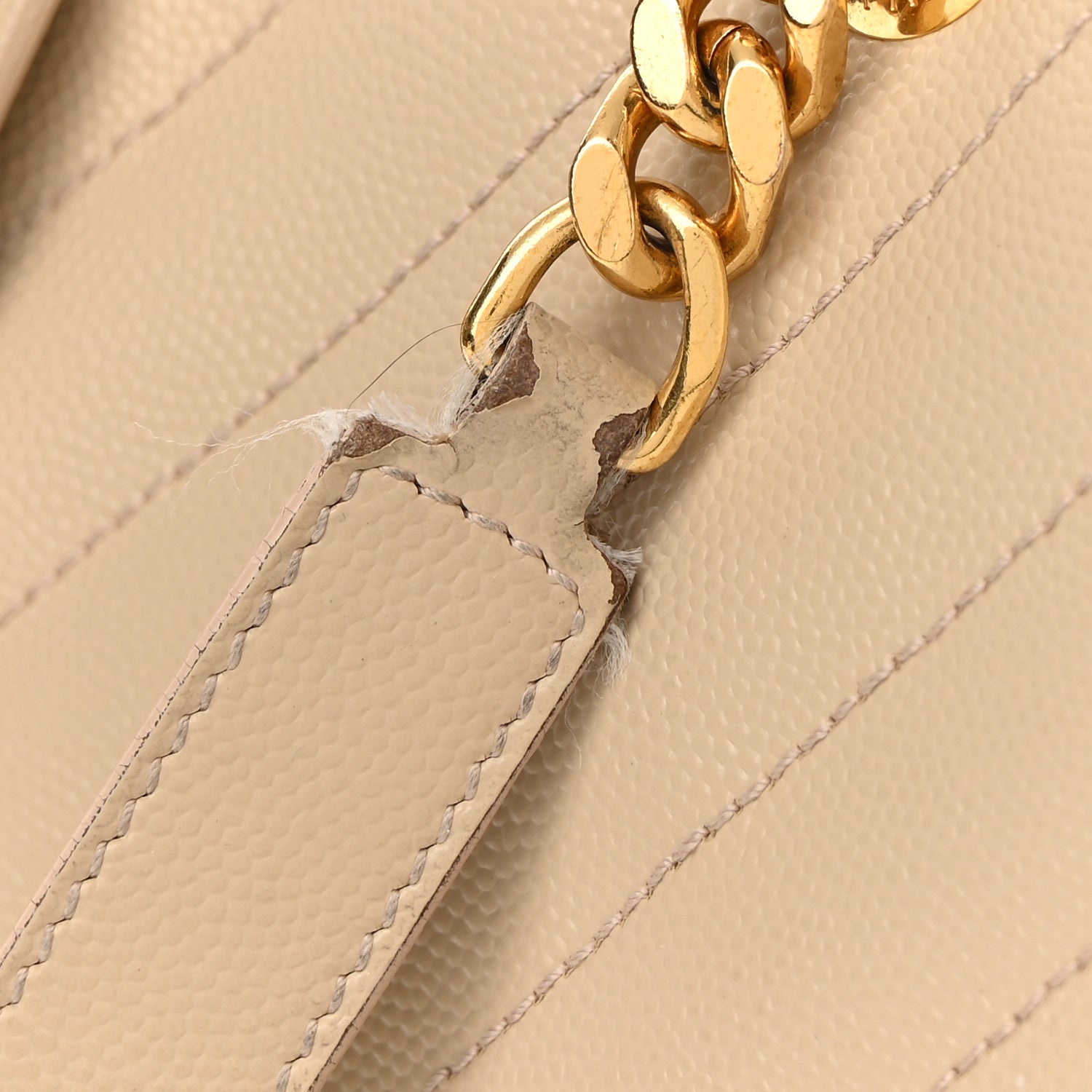 Saint Laurent Grain De Poudre Matelasse Chevron Monogram Shopping Bag Nude Powder 10 of 11