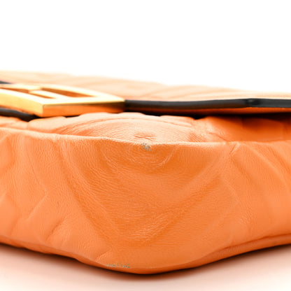 Fendi Nappa FF 1974 Embossed Mini Baguette Clementine 10 of 11