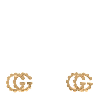 Gucci 18K Yellow Gold Running G Scalloped Stud Earrings 1 of 5