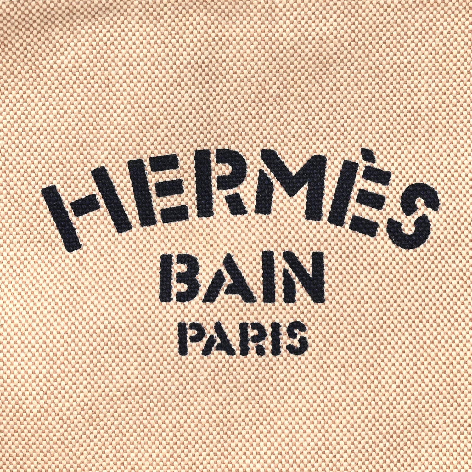 Hermes Cotton Canvas Noeuds Marins Beach Bag Orange Camel 7 of 10