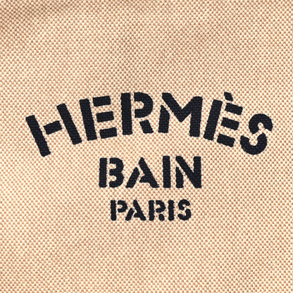 Hermes Cotton Canvas Noeuds Marins Beach Bag Orange Camel 7 of 10