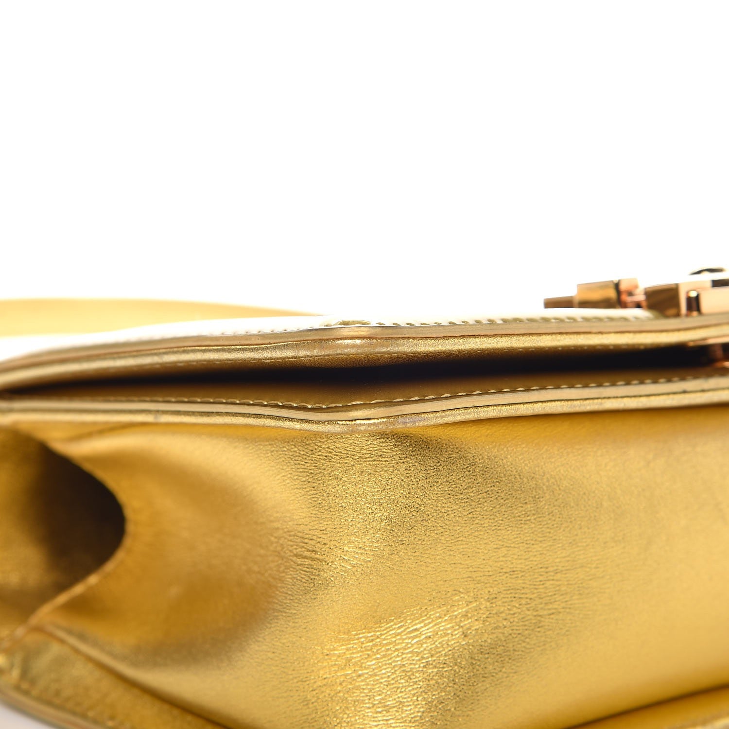 Chanel Metallic Patent Calfskin Quilted Small Boy Flap Gold 10 of 11