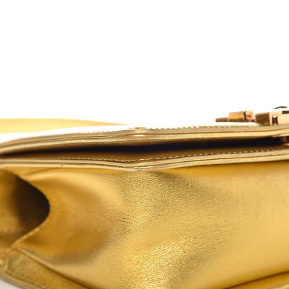 Chanel Metallic Patent Calfskin Quilted Small Boy Flap Gold 10 of 11